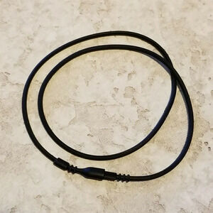 16" Black Silicone Rubber Snap Necklace Cord